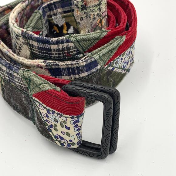 Patchwork Fabric Belt Rustic Bee Embroidery Whimsical main image 4
